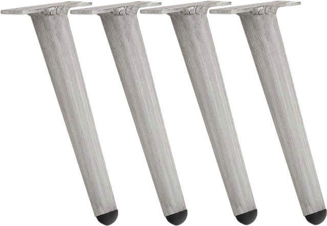 CLP 4er Set Möbelfüße aus rostfreiem Aluminium und Kunststoff in Silber inklusive Schrauben und Bodenschoner für Innen- und Außenmöbel - Bild 1