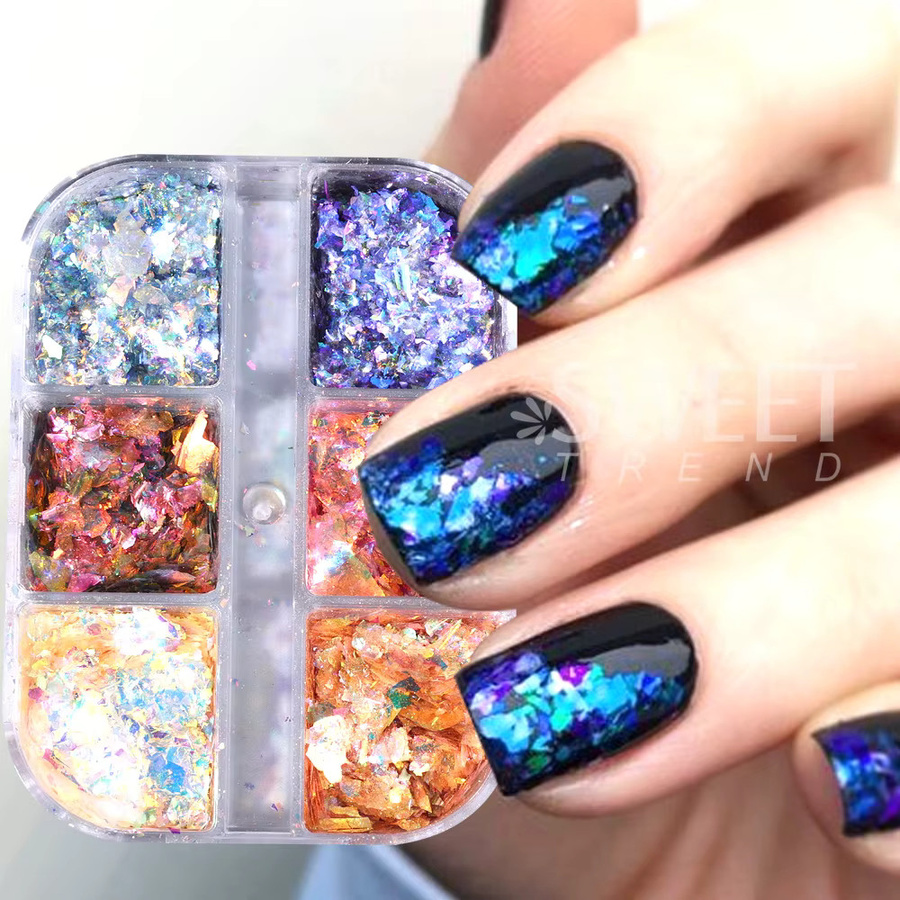 SWEET TREND Nagelglitzer-Pailletten, Aurora Holographische Flocken, Schimmernd - Bild 3