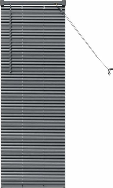 vidaXL Balkenjalousien mit Vorhängen aus Aluminium in Dunkelgrau, B/H: 130 x 50 cm - Bild 1
