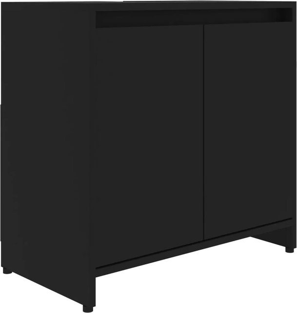 vidaXL Badezimmerschrank Schwarz aus Holzwerkstoff B/T/H: 60 x 33 x 61 cm - Bild 1
