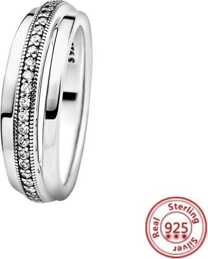 Ring 925 Silber, Daisy Blume Muster, Zirkonia, Damen - Bild 1