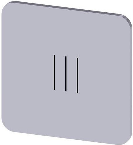 Siemens Bezeichnungsschild quadratisch 3SU1900-0AF81-0QD0 in Silber und Schwarz, B x H: 22 x 22 mm, 10 Stück - Bild 1
