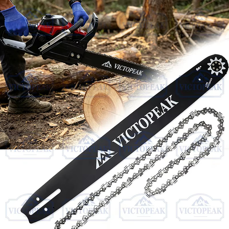 Victopeak Kettensägenkette und Führungsschwert Set, 22 Zoll, Schwarz, Teilung 22 Zoll, Antrieb 0,325 Zoll, Treibglied 0,058 Zoll - Bild 2