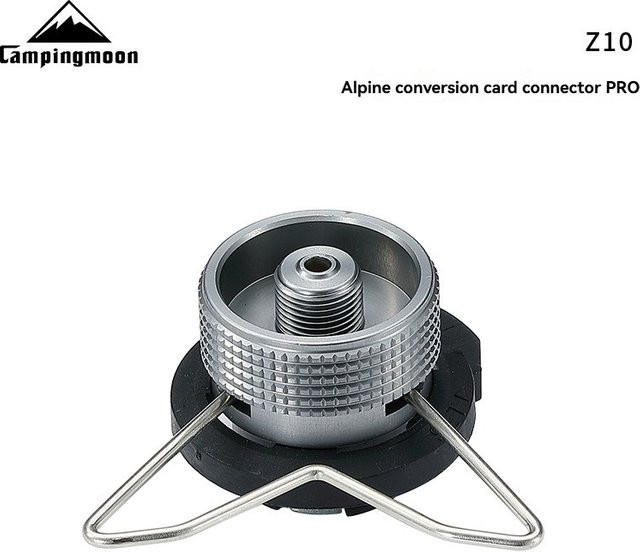 CAMPINGMOON Z10 Butan-Adapter mit Halterung in Silber für Gaskartuschen mit Lindal-Ventil-Ausgang - Bild 1