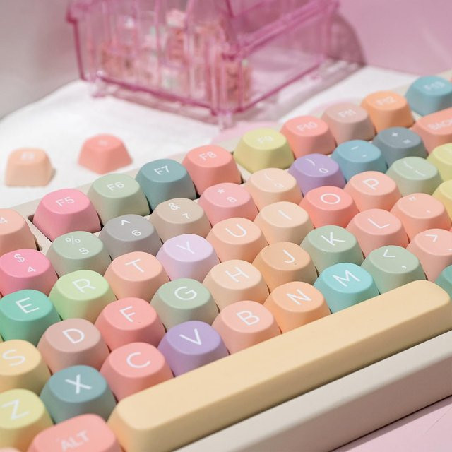 Venit Keys Rainbow Candy MOA Tastenkappen Set, 127 Tasten, PBT Farbsublimation, Multicolour, für mechanische MX-Switches-Tastaturen - Bild 1