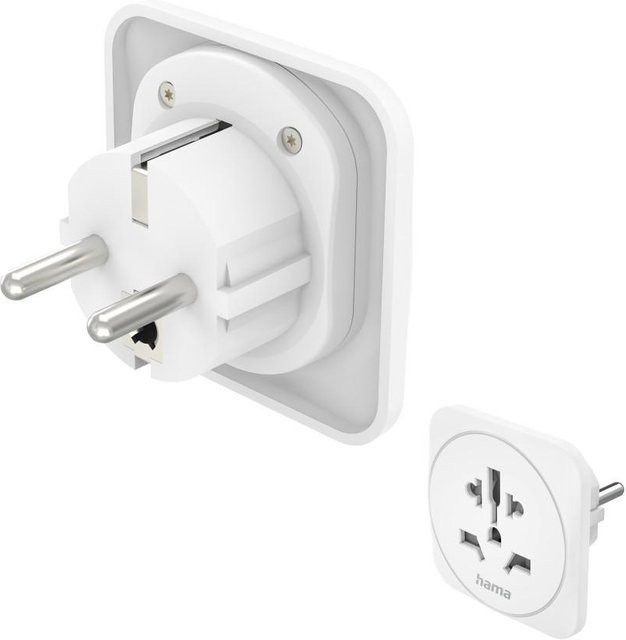 Hama Reiseadapter Typ E und F, 3-polig, universal für Europa, Weiß - Bild 1