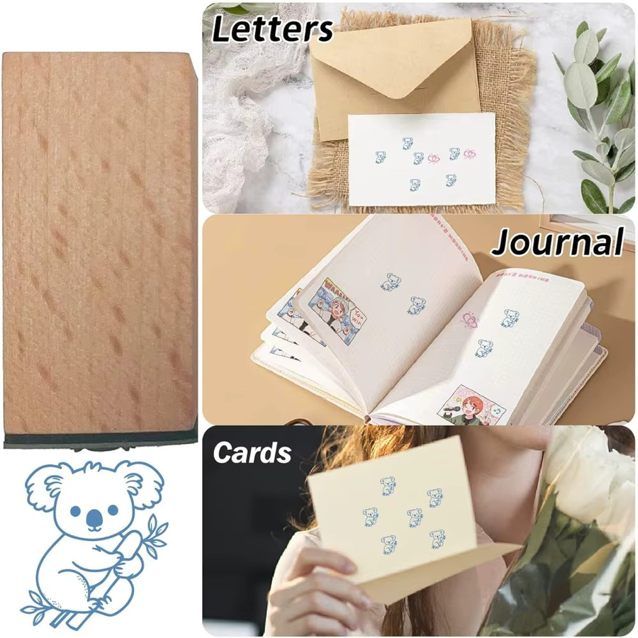 Wiederverwendbarer Holz-Stempel mit Koala-Motiv für Scrapbooking und Journaling - Bild 2