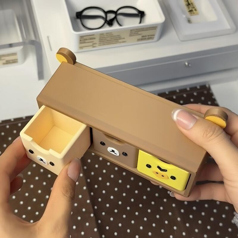 Rilakkuma Schreibtisch-Organizer mit Schubladen in Multicolour zur Aufbewahrung von Schreibwaren und Spielzeug - Bild 2