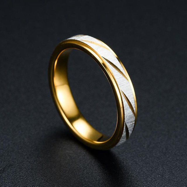 GDMN jewelry Ring Edelstahl, Gold, Damen, Gestreift - Bild 1