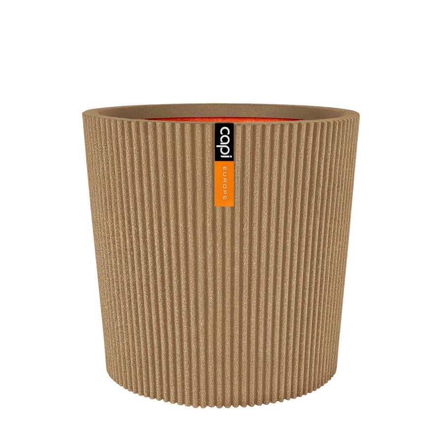 Capi Europe Blumentopf Konisch Groove NL in Beige, Durchmesser: 36 cm, Höhe: 34 cm - Bild 2