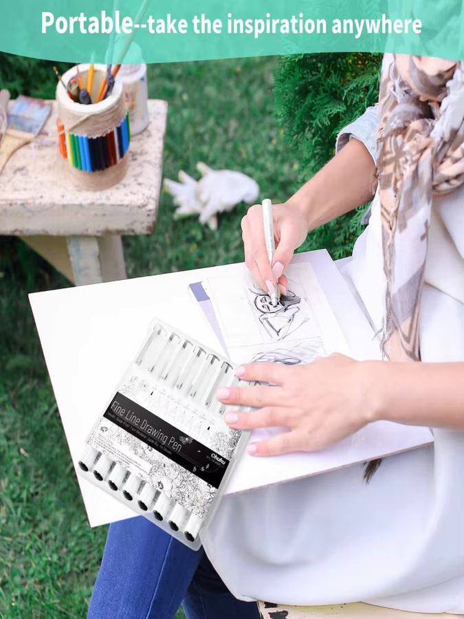Ohuhu Micro Pen Fineliner Zeichenstifte im 8er-Pack, wasserfeste Kunstfarbige Stifte in Mehrfarbig für Manga, Skizzen und zum Schreiben - Bild 5