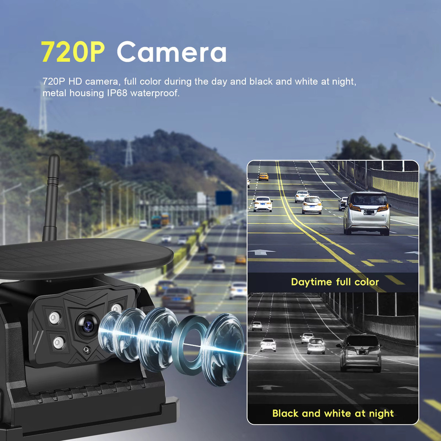 Podofo Drahtloses Rückfahrkamera-Kit mit 10,1 Zoll IPS HD Display und IP68 wasserdichter Rückfahrkamera mit Aufnahmefunktion für 12V/24V LKW Bus Auto und Wohnmobil in Schwarz - Bild 4