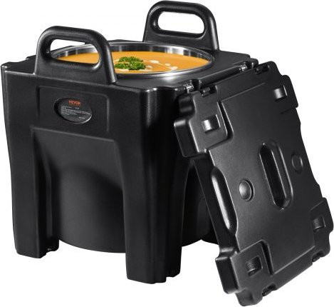 VEVOR Isolierte Transportbox für Lebensmittel, 32 Qt Kapazität, Stapelbare Catering Warmhaltebox in Schwarz mit Edelstahlfass und integrierten Griffen - Bild 1