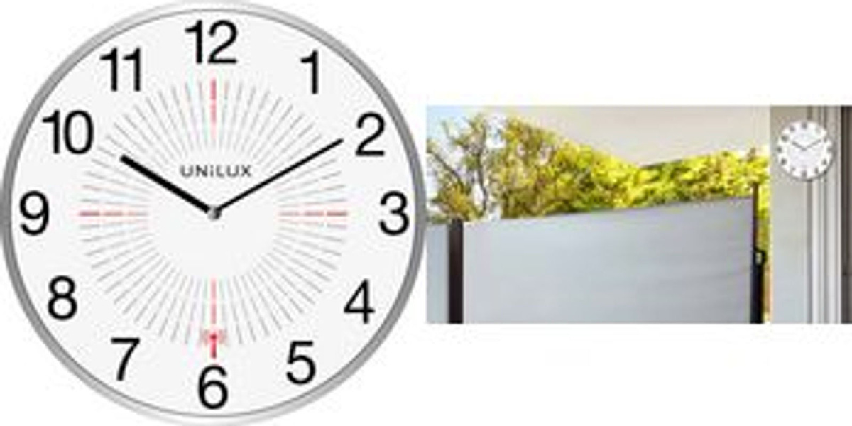 UNiLUX Wanduhr Outdoor Funkgesteuert, Silber, Durchmesser: 35,5 cm - Bild 1