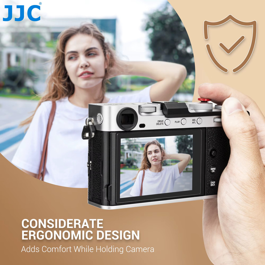 JJC Daumengriff für Fujifilm X-E5 Kamera, Metall-Daumenauflage mit Auslöseknopf in Schwarz - Bild 2