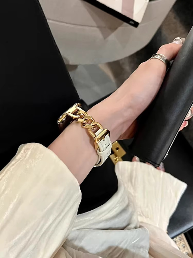 Lederarmband, Edelstahl, Gold, Unisex - Bild 4