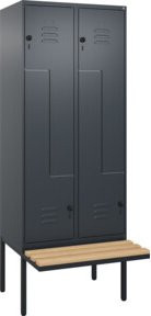 C+P Z-Spind Classic PLUS Sitzbank mit 4 Fächern und Sicherheits-Drehriegel, Buche-Hartholz, B/T/H: 212 x 80 x 81,5 cm - Bild 1