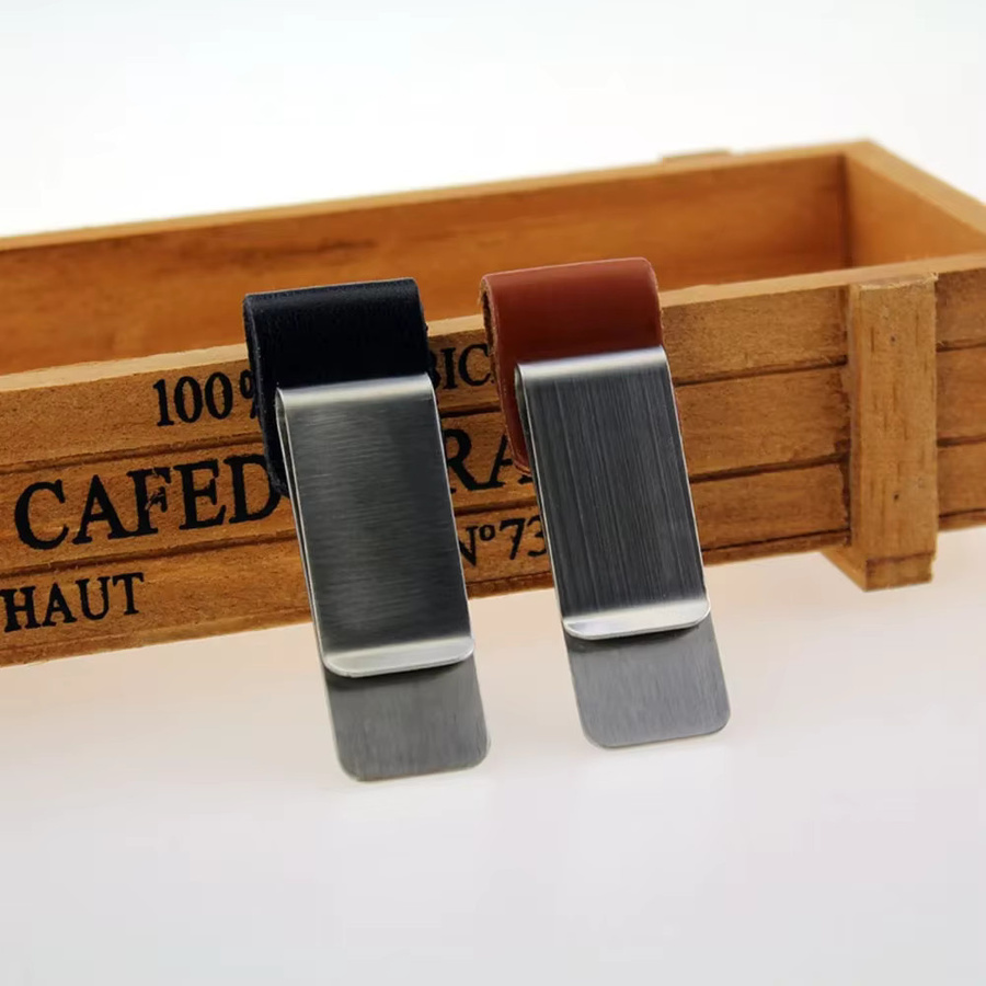 Retro Stifthalter aus Metall und Leder mit Edelstahl-Stiftclip für Reise-Notizbücher und Tagebücher - Bild 4