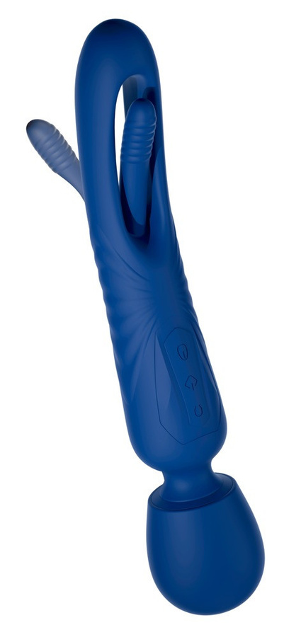Sweet Smile Massagestab 2in1 Wand with Flicking Tongue in Blau - Bild 3