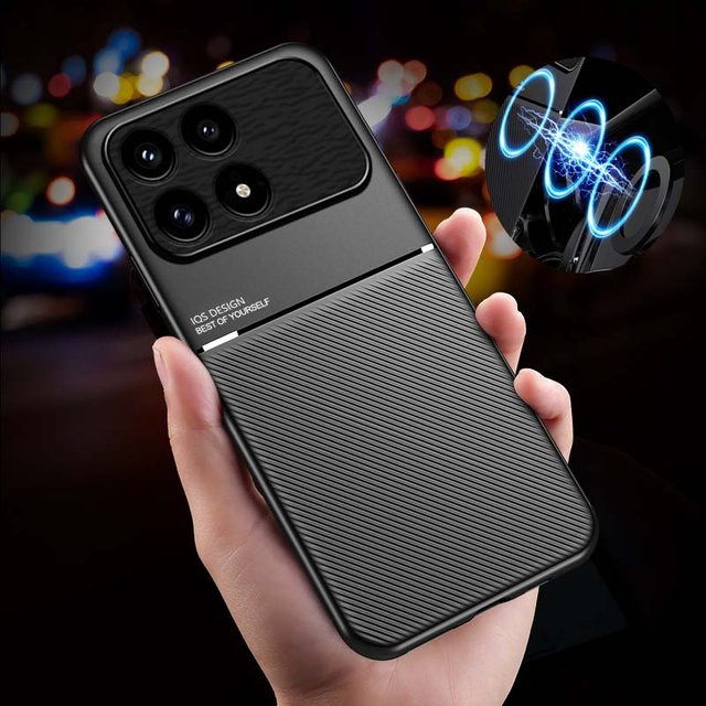 Magnetische Schutzhülle mit Ledertextur für Xiaomi POCO F8 Pro und POCO F8 Ultra in Blau oder Schwarz - Bild 1