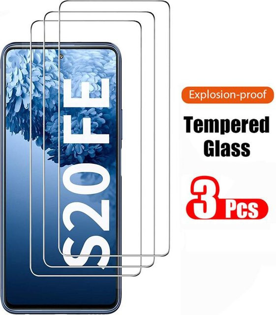 3er-Set Displayschutzfolie aus gehärtetem Glas für Samsung Galaxy S20 FE 5G, S22 Plus und Galaxy A71, transparent - Bild 1