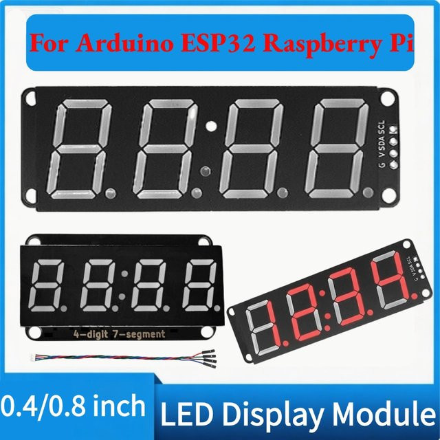 NullLab I2C 4-stelliges 7-Segment-LED-Anzeigemodul mit Dezimalanzeige und Uhrfunktion, kompatibel mit HT16K33 - Bild 1