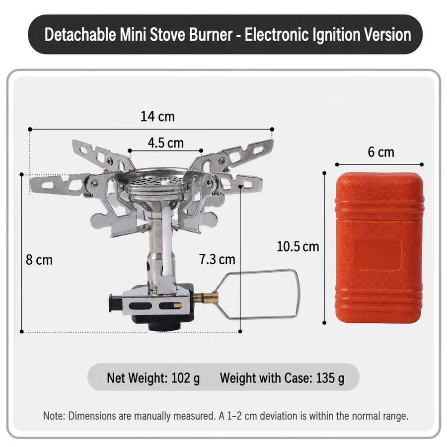 SmiloDon Mini-Campingkocher in Silber, faltbarer Gasbrenner mit 3300 W und 4-armiger Topfhalterung für Outdoor und Picknick - Bild 4