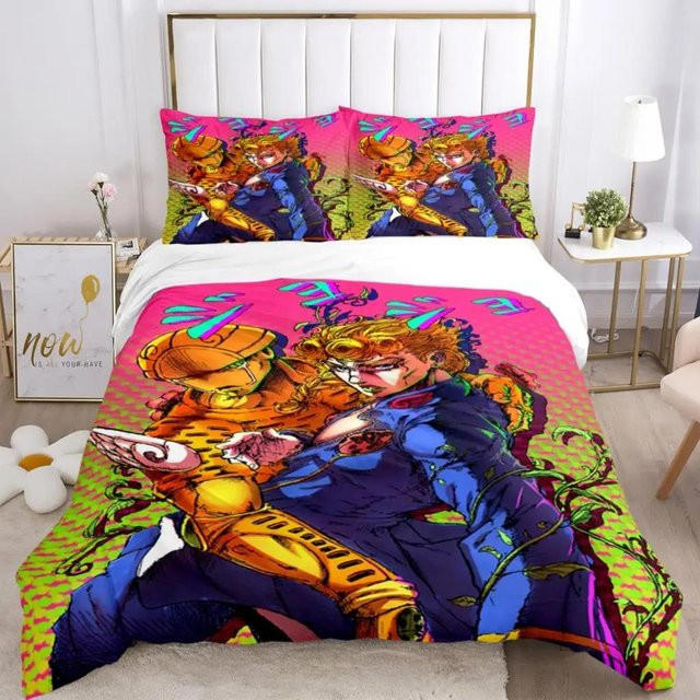 Wucifang Bags JOJO Anime 3-teiliges Bettwäsche-Set aus Mikrofaser, Mehrfarbig, B/H: 135 x 200 cm - Bild 1