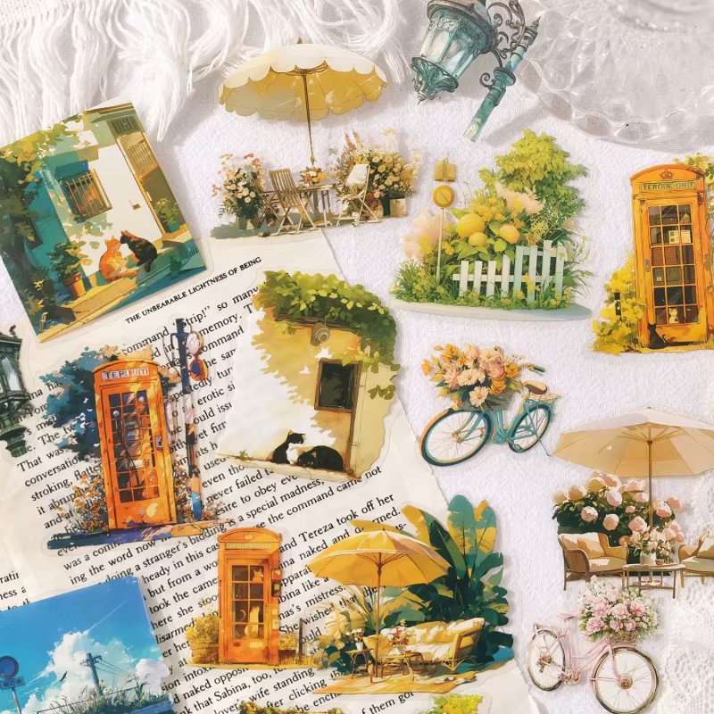 Vintage-Aufkleberpaket mit 17 Blättern in Multicolour für nostalgische Retro-Dekorationen und Sammelalben - Bild 1