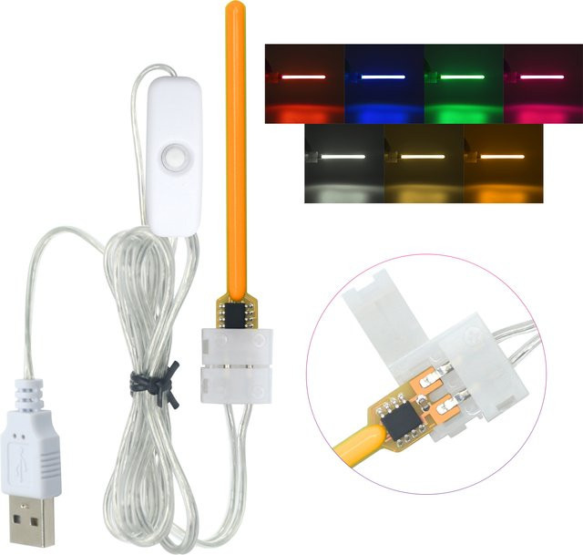 GAHADA RGB LED Filament Licht Meteorschauer Fließendes Wasser Lampe mit USB-Schalter und Schnalle, Multicolour - Bild 1