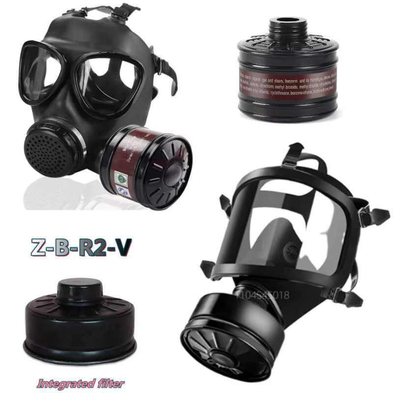 SZYSF Gasmaskenfilter Atemschutzkanister in Schwarz mit 40 mm Anschluss für chemische Atemschutzmasken - Bild 2