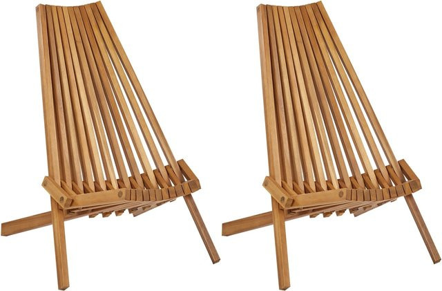 Beliani Gartenstuhl aus Akazienholz in Braun, B/T/H: 57 x 88 x 83 cm - Bild 1