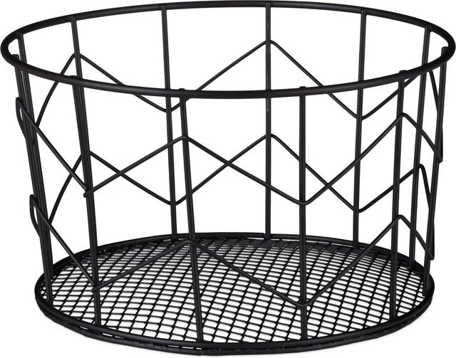 Relaxdays Drahtkorb aus Metall in Schwarz, Durchmesser: 12,5 cm, Höhe: 22 cm - Bild 1