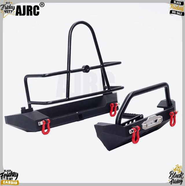 AJRC RC Auto Metall Front- und Heckstoßstangen, 1:10, Schwarz - Bild 1