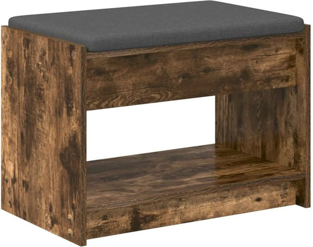 vidaXL Flurbank mit Kissen und Schuhregal in Geräucherte Eiche, B/T/H: 63 x 38 x 45 cm - Bild 1