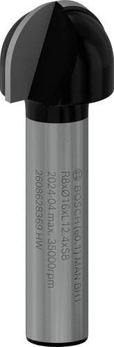 Bosch Hohlkehlfräser Hartmetall Silber, Schaft-Ø: 16 mm, Länge: 45 mm, R1: 8 mm, D: 16 mm, G: 12,4 mm - Bild 1