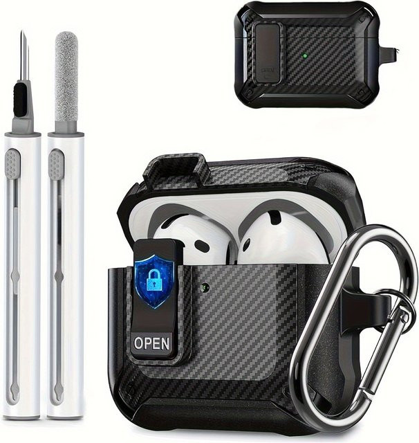 2-in-1 Kopfhörerhülle in Schwarz für AirPods 4 und AirPods Pro 2. Generation inklusive Reinigungsset - Bild 1