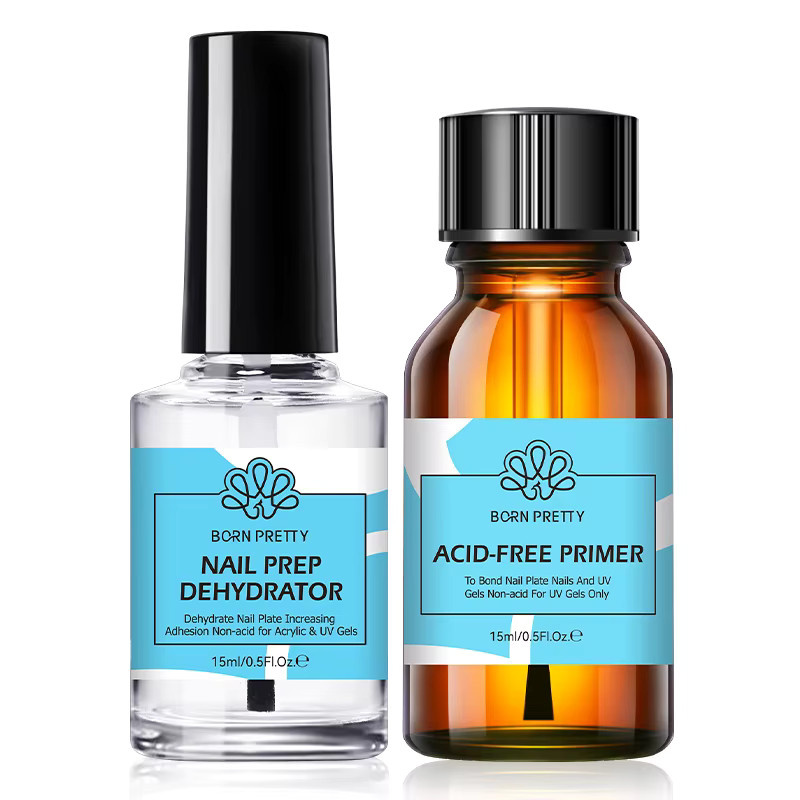 BORN PRETTY Nagelvorbereitung Dehydrator und säurefreier Primer, 2 x 15 ml - Bild 1