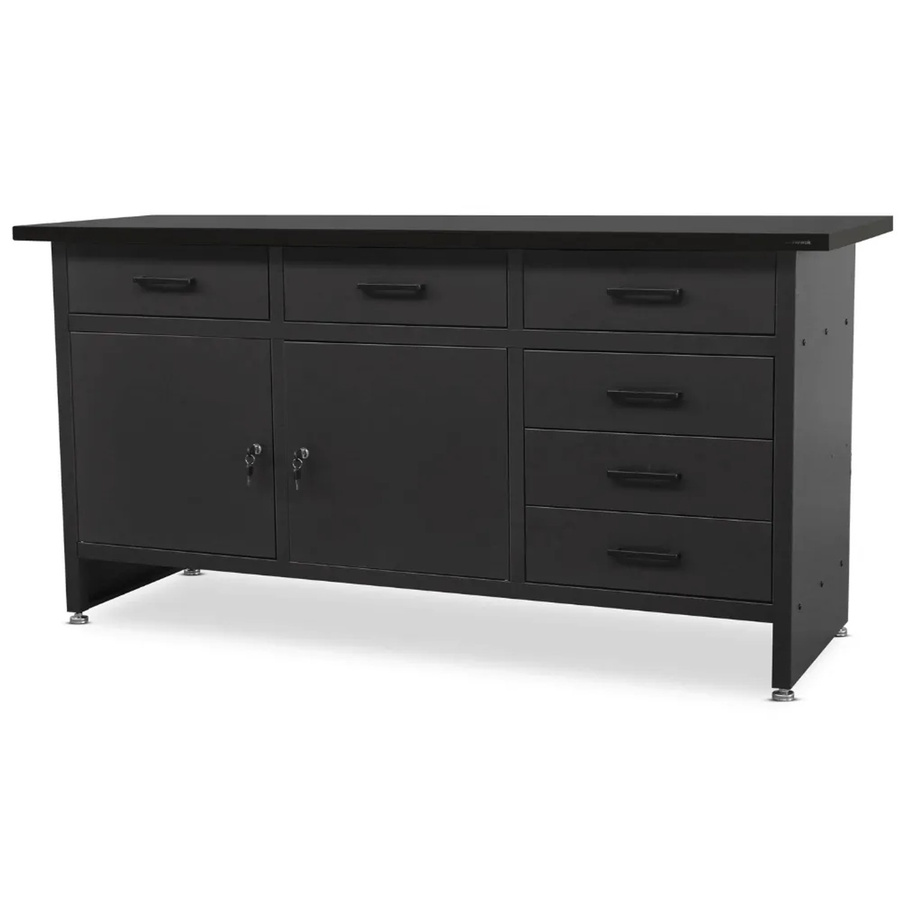 JAN NOWAK Werkbank HENRY Werkstatt mit 2 Türen, Farbe: Black, B/T/H: 170 x 60 x 85 cm - Bild 2