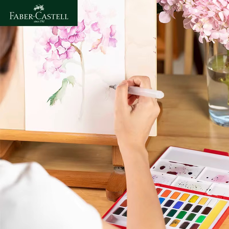 Faber Castell Aquarellfarben-Set in Multicolour mit Wasserpinselstiften und Schwamm im tragbaren Koffer für Anfänger und Profis - Bild 3