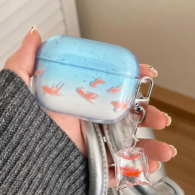 Rui Di Koi Farbverlauf Schutzhülle für AirPods 2 3 4 und AirPods Pro 2 in Blau - Bild 1