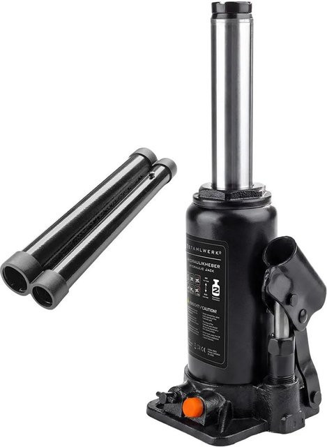 STAHLWERK Hydraulikheber manueller Stempelwagenheber in Schwarz mit 2 Tonnen Tragkraft und einem Hubbereich von 158 bis 308 mm - Bild 1