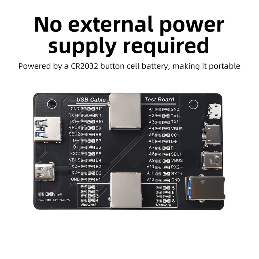 diymore Multifunktionaler USB 3.0 Kabeltester und Fehlerdetektor für RJ45, Lightning und Micro-B in Schwarz - Bild 3
