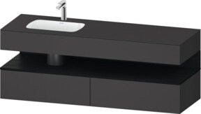 Duravit Qatego Einbauwaschtisch-Möbel-Set in Schwarz und Grau, B/T/H: 160 x 50 x 60 cm - Bild 1