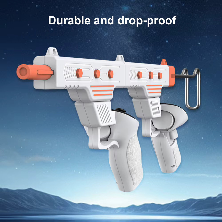 ALLOET VR-Controller Gewehr-Adapter Schießcontroller-Griffe für Meta Quest 3 und Quest 3S in Weiß - Bild 3