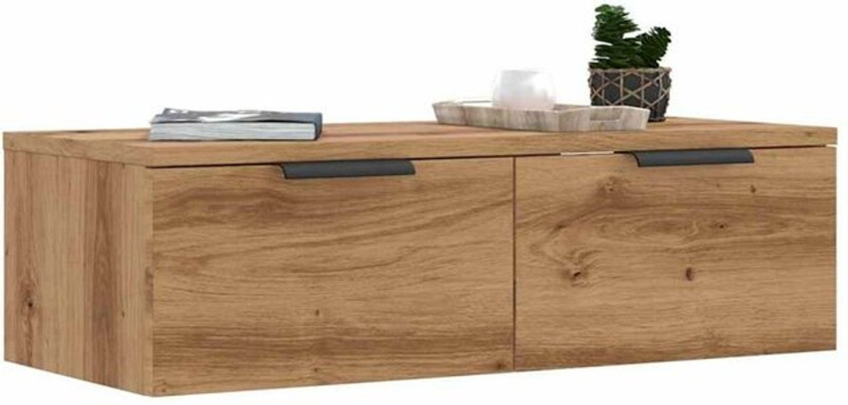 Wandschrank Vidaxl in Eiche Natur und Braun aus Holzwerkstoff mit Drehtüren, B/T/H: 68 x 30 x 20 cm - Bild 1