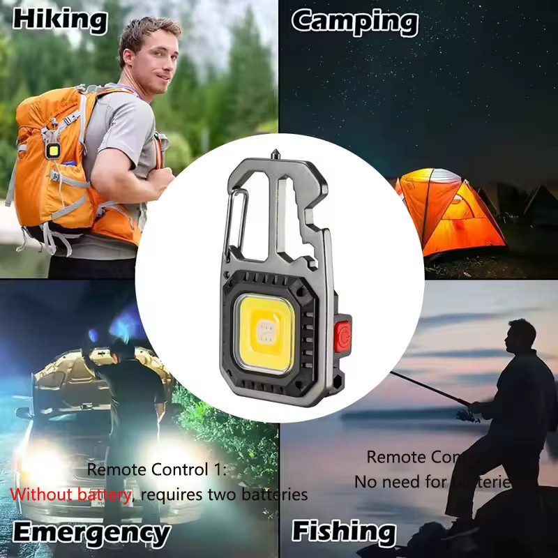 SSET Ultra Schlüsselanhänger Mini COB LED Taschenlampe mit wiederaufladbarem Akku in Grau oder Weiß - Bild 3