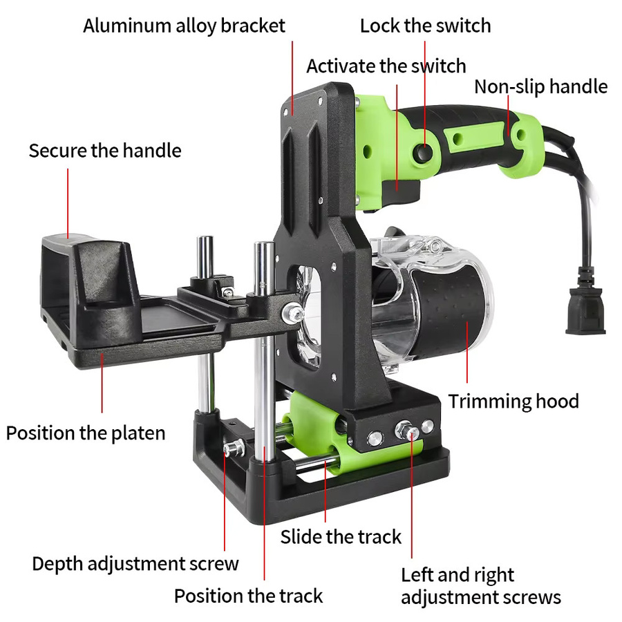 Allsome 2-in-1-Halterung aus Aluminiumlegierung für Holzbearbeitungs-Schlitzmaschinen und Holzschneidemaschinen - Bild 2