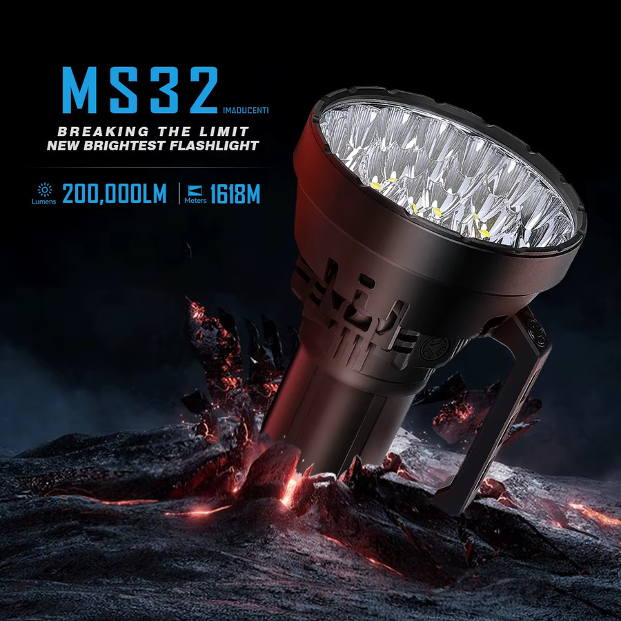 IMALENT MS32 Superhelle LED Taschenlampe in Schwarz mit 200000 Lumen und 1618m Reichweite - Bild 4