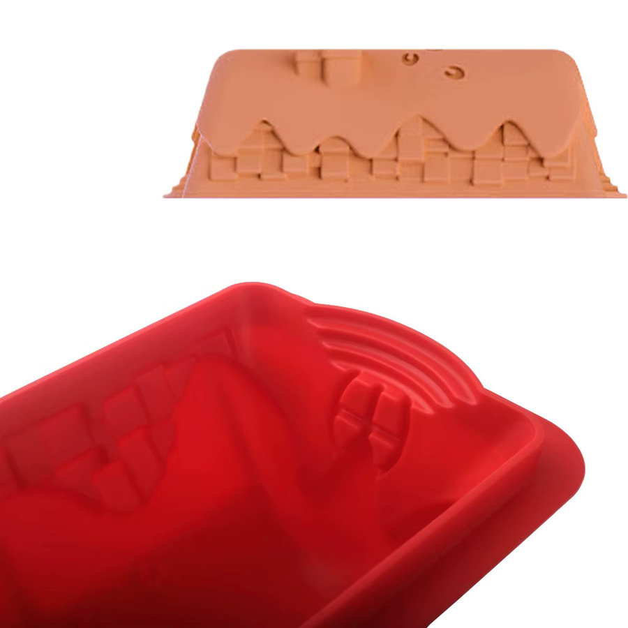 Meibum Silikon Backform Weihnachten Schnee Haus für Mousse und Dessert - Bild 4